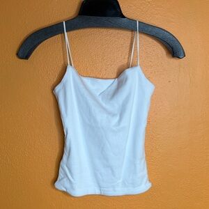 Madewell Elegant White Ribbed Spaghetti Strap double Layered Tank New Xxs NV999